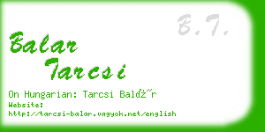balar tarcsi business card